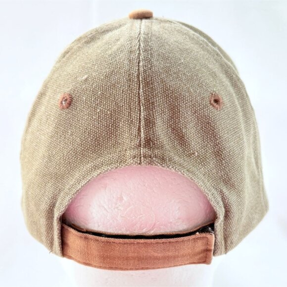 Walt Disney World Mickey Mouse Metal Logo Brown Tan Strapback Baseball Cap Hat - Picture 6 of 9